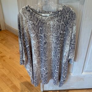 Cherish Gray Snake Print Blouse